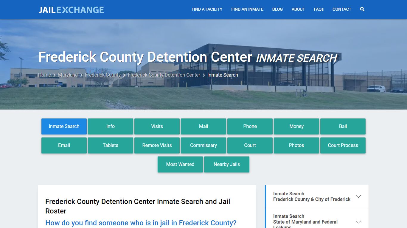 Frederick County Detention Center Inmate Search - Jail Exchange